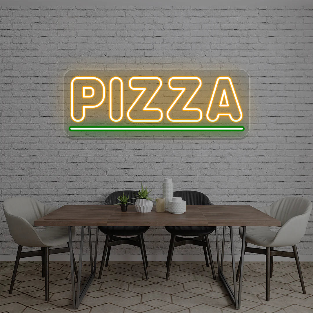 Pizza Custom LED Restaurant Signs | Design Your Own Neon Sign Board (30In x 12In)