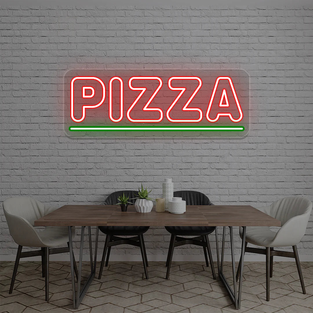 Pizza Custom LED Restaurant Signs | Design Your Own Neon Sign Board (30In x 12In)