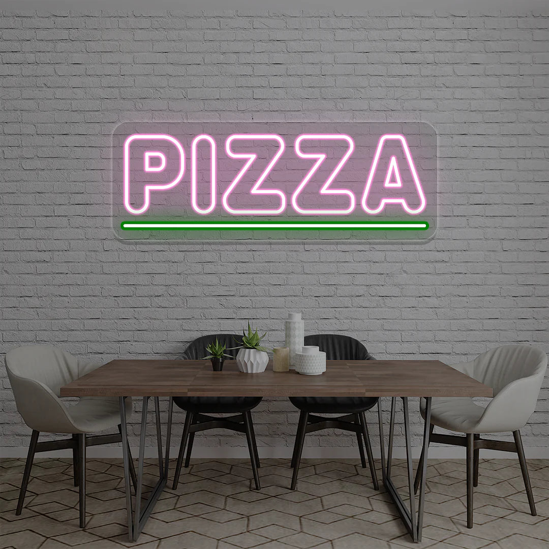 Pizza Custom LED Restaurant Signs | Design Your Own Neon Sign Board (30In x 12In)