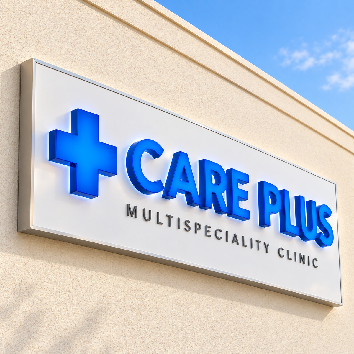 3D LED Letters on ACP Base Sign Board – 4x2 ft