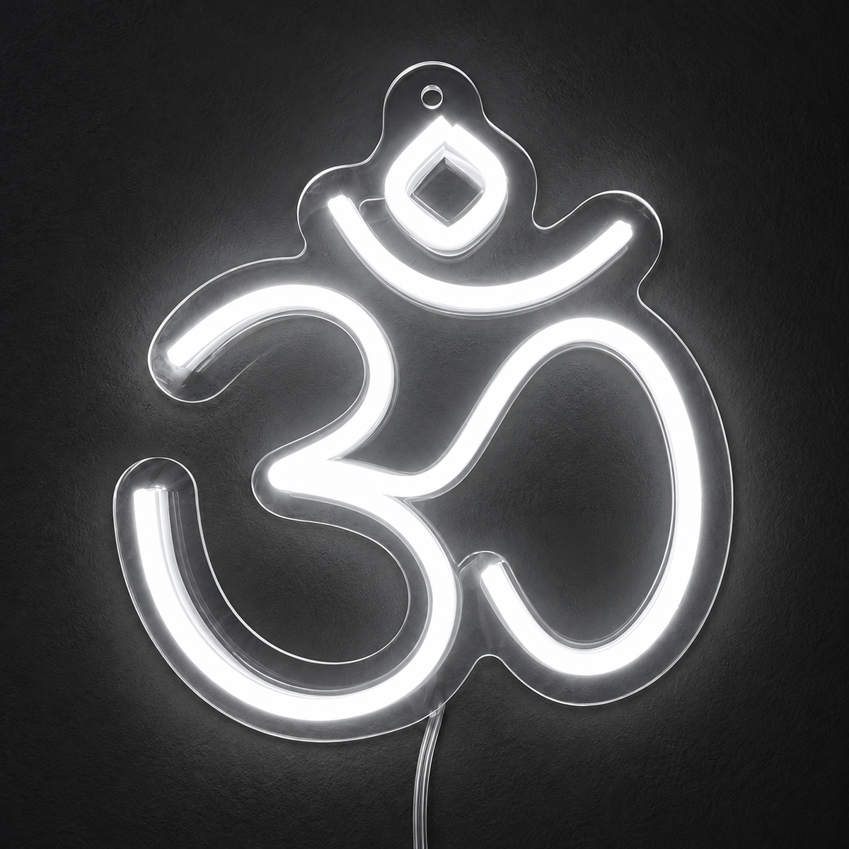 Om LED Neon Sign – Warm White ॐ Light for Home Mandir