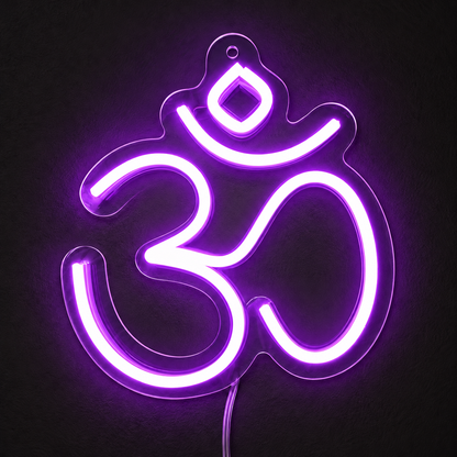 Om LED Neon Sign – Warm White ॐ Light for Home Mandir