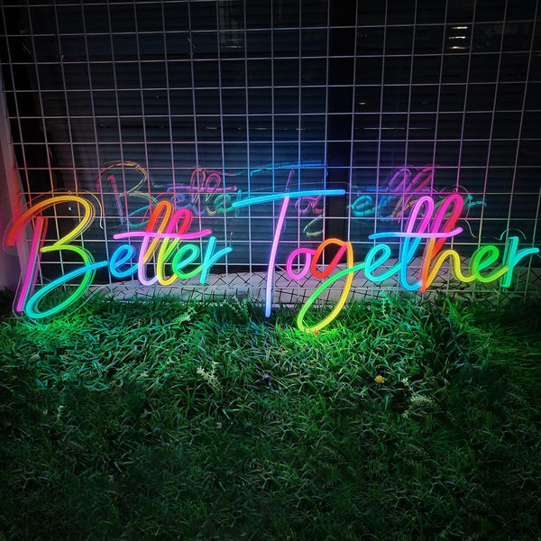 Fabflo Better Together Custom Neon Wall Sign | Modern LED Neon Name & Logo Lights