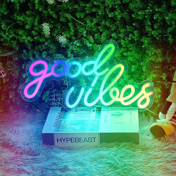 Fabflo Good vibes Personalized Neon Light Design | Premium Custom Neon Letters