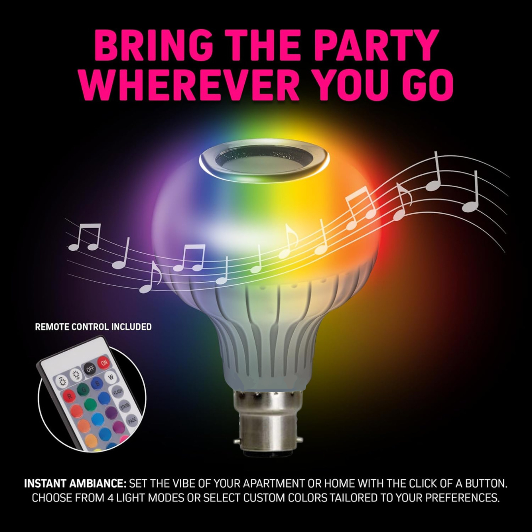 Eurotex 12 W RGB Led Bulb With Speaker, Bluetooth Enabled, With Colour Changing Remote