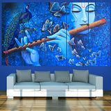 Eurotex Beautiful Radha Krishna with flute Big Size Wall Painting for Living Room, Bedroom, Home, Office, Hotels (Radha Krishna-17)