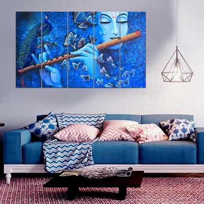 Eurotex Beautiful Radha Krishna with flute Big Size Wall Painting for Living Room, Bedroom, Home, Office, Hotels (Radha Krishna-17)