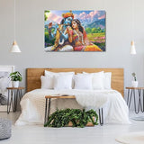 Eurotex Canvas Radha Krishna Wall Painting for Living Room, Bedroom, Hotels, Office - Big Size Elegant Wall Art for Home Decoration, Perfect Wall Decor (Radha Krishna-15)