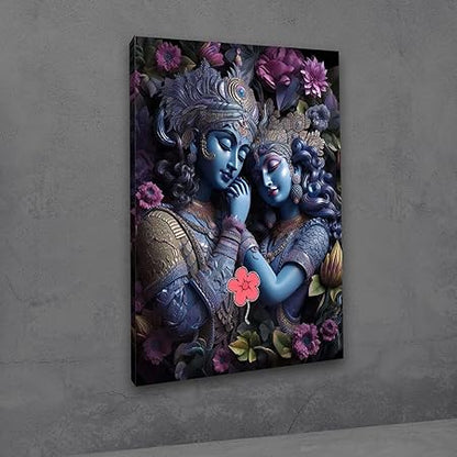 Eurotex Radha Krishna Painting Canvas Wall Frame Big Size Painting Frame for Living Room Wall Decors | Canvas Painting | Home Decoration (Radha Krishna-18)