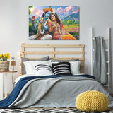 Eurotex Canvas Radha Krishna Wall Painting for Living Room, Bedroom, Hotels, Office - Big Size Elegant Wall Art for Home Decoration, Perfect Wall Decor (Radha Krishna-15)