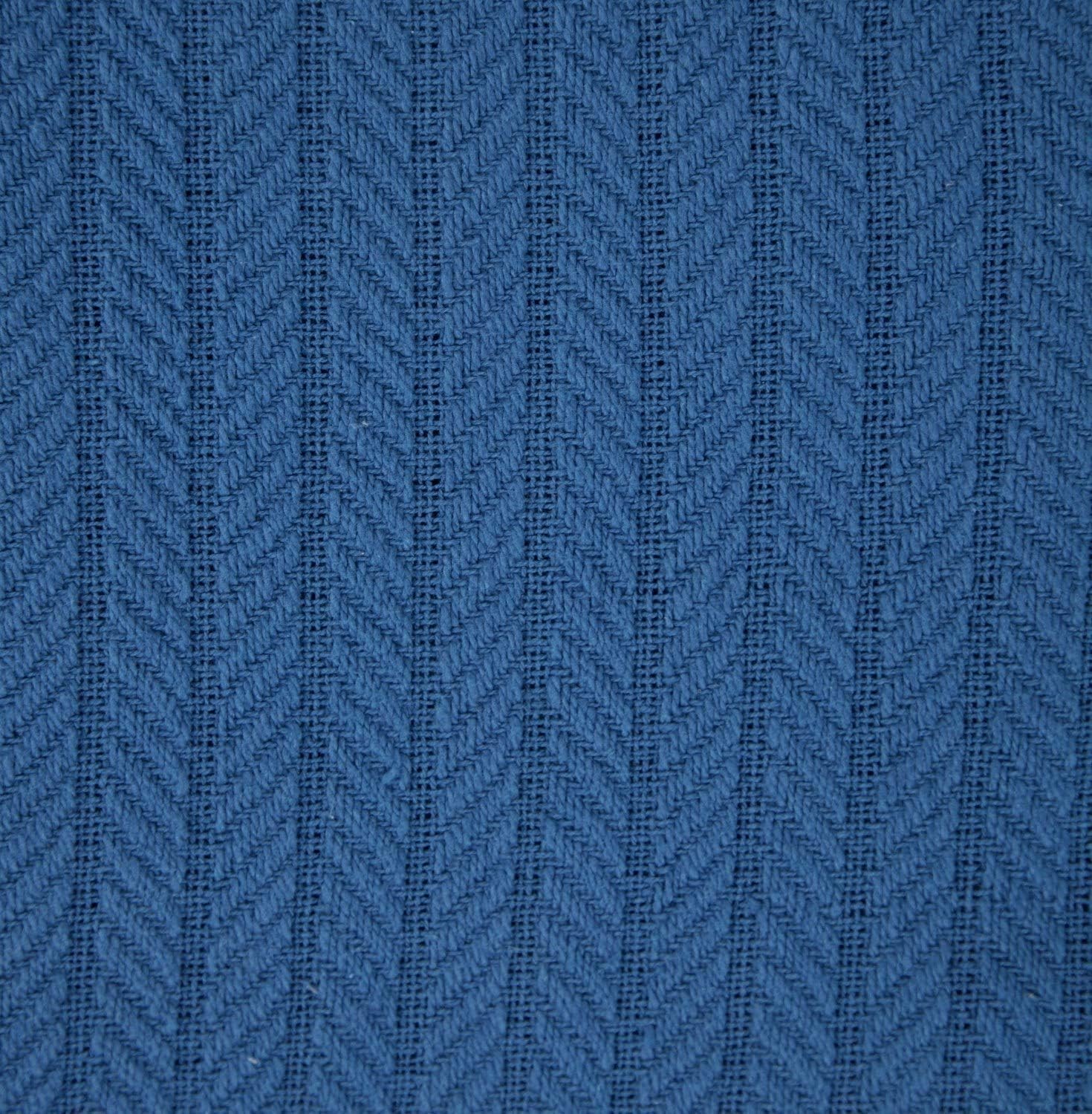Eurotex Cable Cotton Blanket, 100% Real Cotton Throw - Royal Blue Eurotex