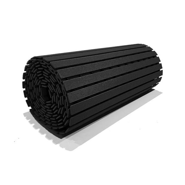 Eurotex Anti Slip Shower Mat Roll for Pool and Wet Area, Skid Proof (PVC, 500 CM Roll)-Black