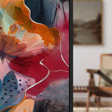 Eurotex Abstract Art With Flower, Framed Wall art (36x36 In) Eurotex