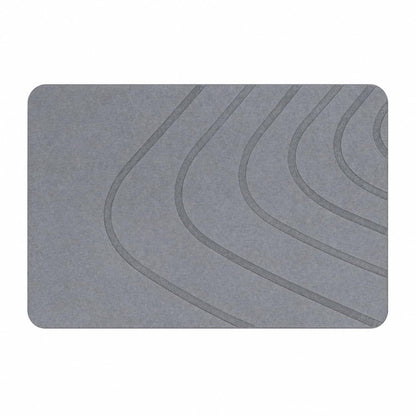 Eurotex Diatomite Stone Bath Mat Grey 60×40 cm | Ultra Fast Drying & Super Absorbent | Anti-Slip Base | Engraved Line Design | Durable Hard Bath Mat with Sanding Paper | Grey