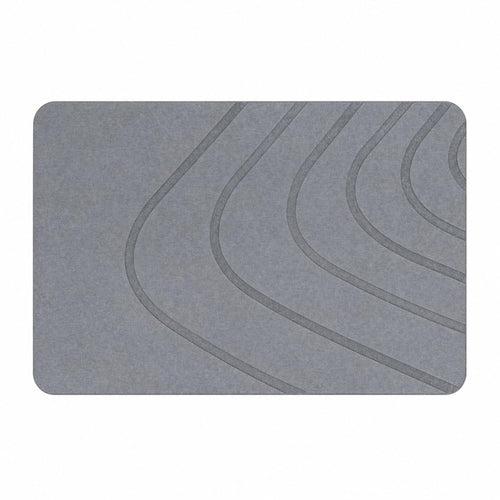 Eurotex Diatomite Stone Bath Mat Grey 60×40 cm | Ultra Fast Drying & Super Absorbent | Anti-Slip Base | Engraved Line Design | Durable Hard Bath Mat with Sanding Paper | Grey