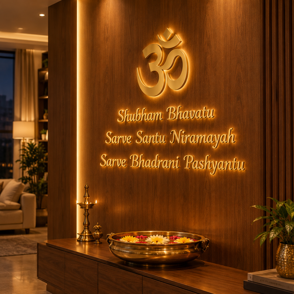 Gayatri Mantra 3D LED Backlit Wall Decor – 36 Inch