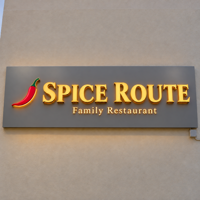 3D LED Letters on ACP Base Sign Board – 8x3 ft