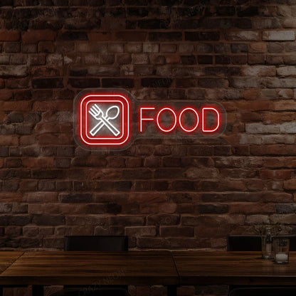 Spoon and Fork Personalized Neon Signs & Fast Food Light Up Signs | Vintage Style (30In x 12In)