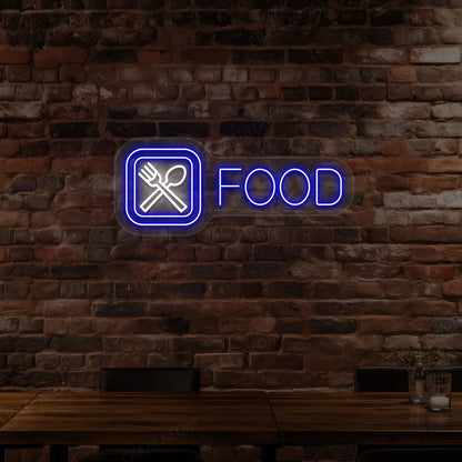 Spoon and Fork Personalized Neon Signs & Fast Food Light Up Signs | Vintage Style (30In x 12In)