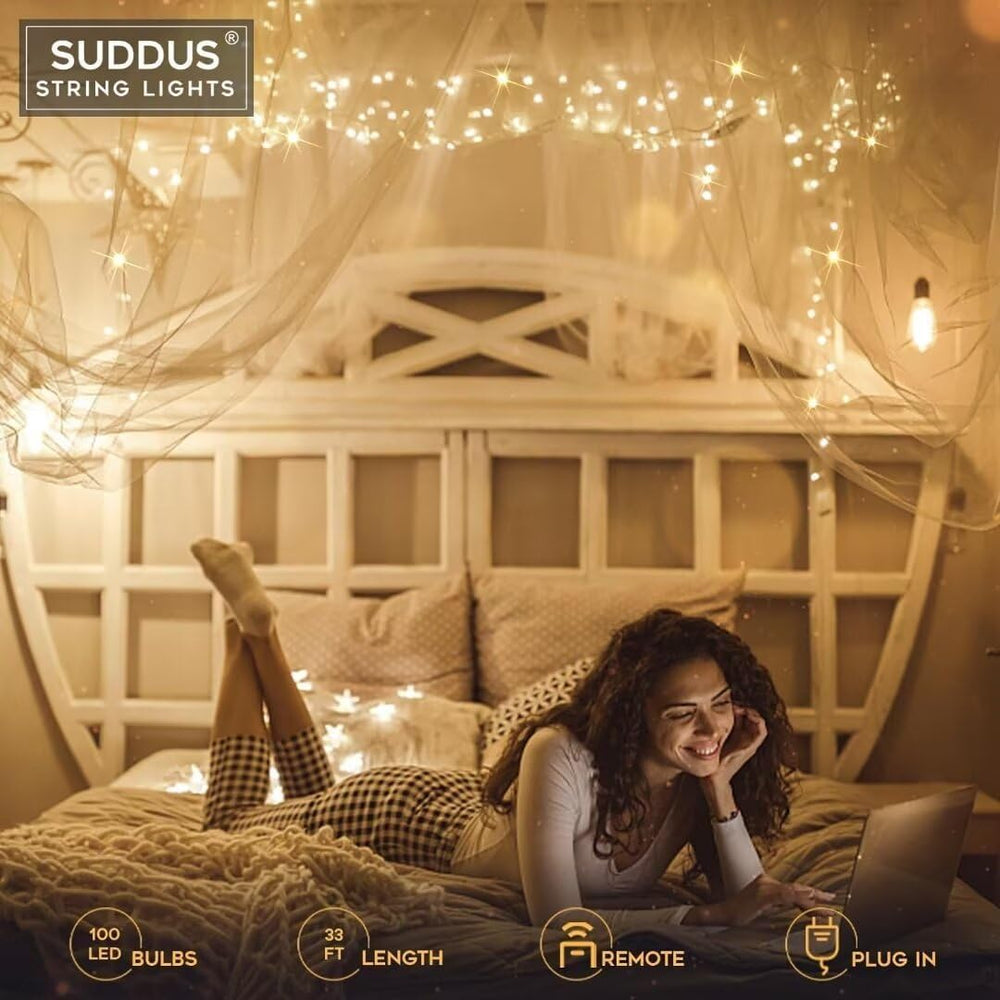 Eurotex Led String Lights 20 Meter Warm White For Diwali Decoration (Pack of 1)