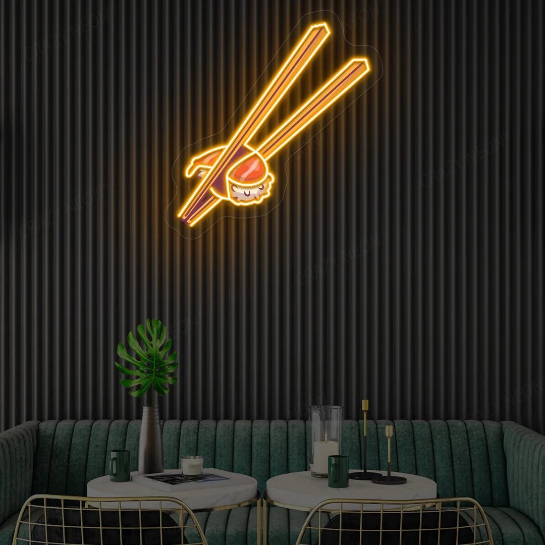 Sushi with Chopsticks Led Neon Artwork Signs | Design Your Own LED Logo Sign