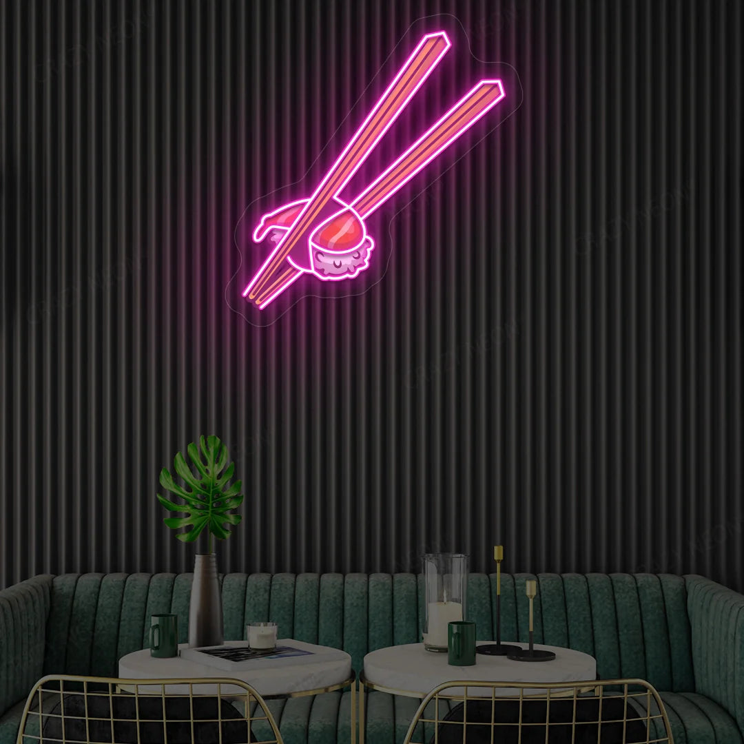 Sushi with Chopsticks Led Neon Artwork Signs | Design Your Own LED Logo Sign