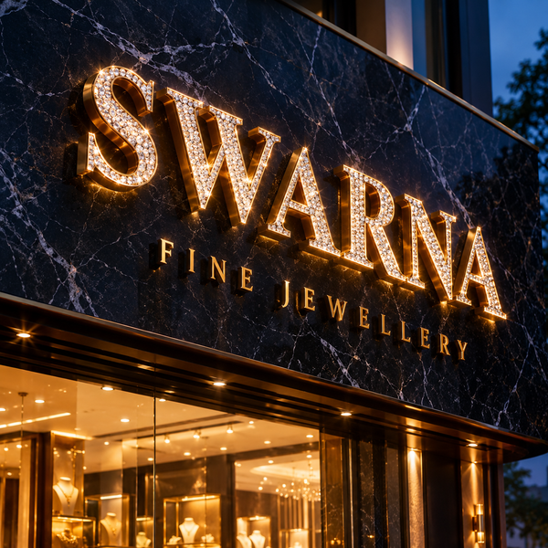 Crystal Letter LED Sign Board – Jewellery Shop