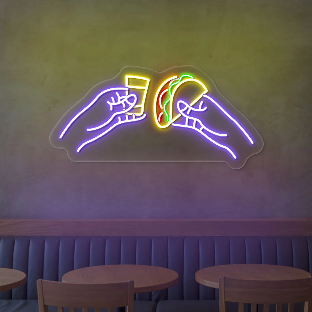 Tacos and Tequila Led Restaurant Neon Signs | From Margaritaville to Taco Bell Styles (36In x 18In)