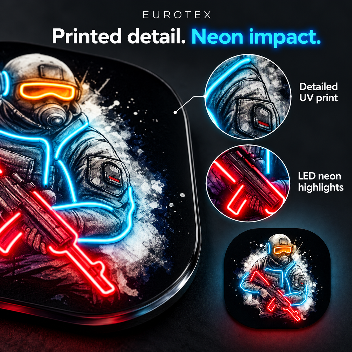 Counter Strike Gaming LED Neon Sign – UV Printed Wall Art