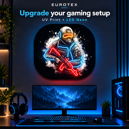 Counter Strike Gaming LED Neon Sign – UV Printed Wall Art