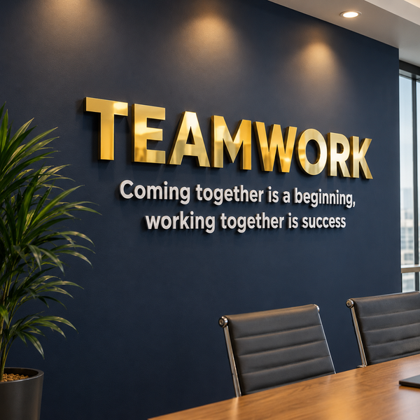 3D Motivational Quote Wall Panel 36x24 Inch – Office