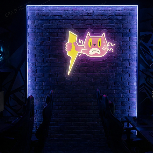 Buy UV Print Pink Cat Neon Signs Online | Neon Light Shop Near Me
