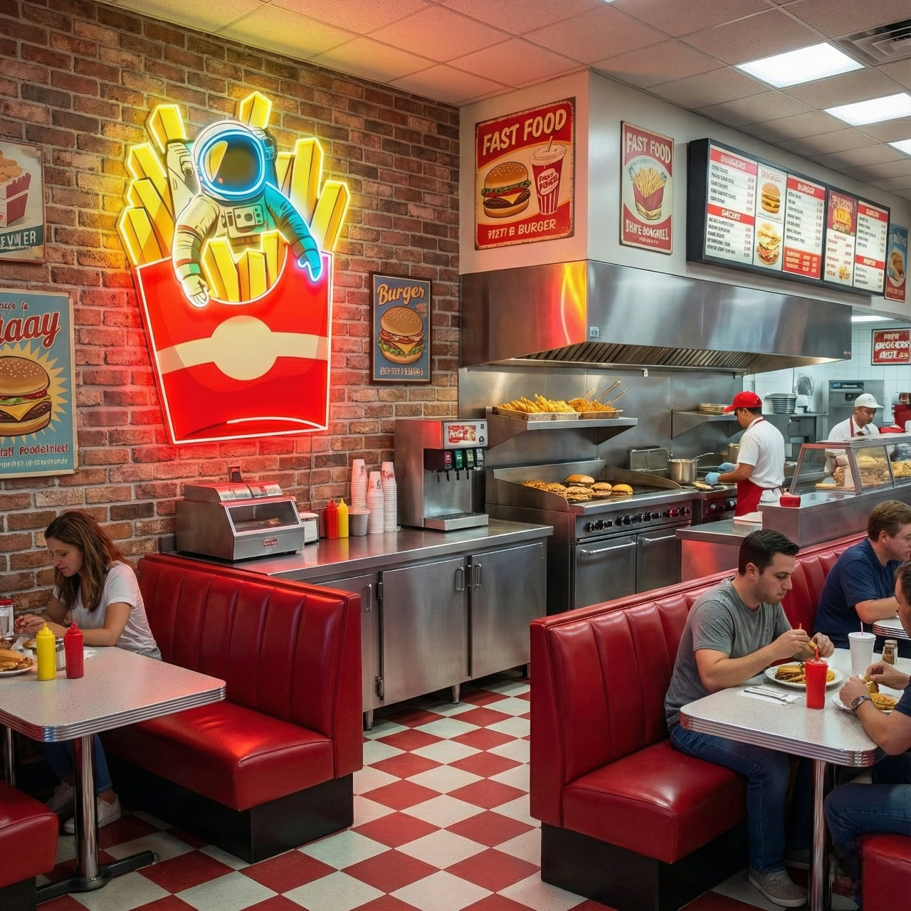 Buy UV Print French Fries Neon Signs Online | Neon Light Shop Near Me