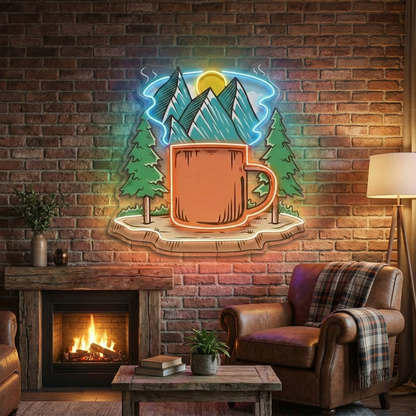 UV Print Coffee in Nature Neon Light | Custom Neon Signs for Parties