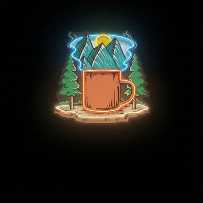 UV Print Coffee in Nature Neon Light | Custom Neon Signs for Parties