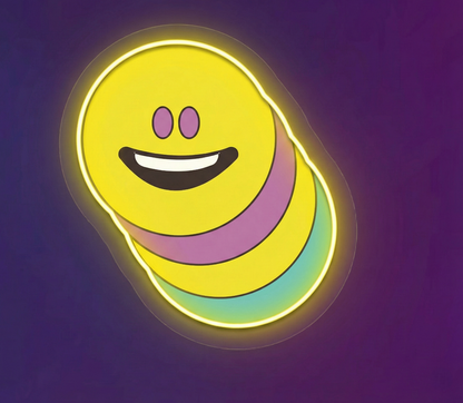 Smiley Emoji UV Print Neon Signs | Personalized LED Name Lights for Room