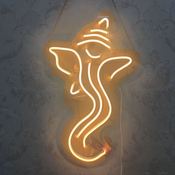 Ganesh ji Neon Sign | Buy Neon Signs Online | Custom LED Neon Lights for Rooms & Events (12x18 In)