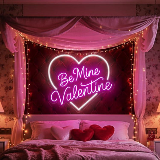 Be Mine Valentine Neon Sign | Valentine’s Day Gifts for Husband, Wife, Him & Her | Lovers Day Presents