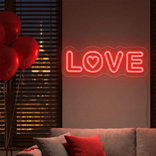 Love Heart Valentine Neon Sign | Valentine’s Day Present for Husband, Wife, Boyfriend & Girlfriend | V-Day Gift Ideas