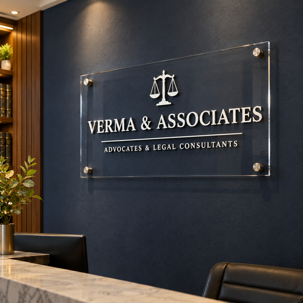 3D Acrylic Logo on Clear Base Panel with Standoffs