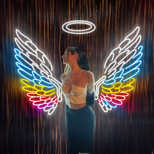 Wings Neon Sign Custom | Modern LED Neon Décor for Every Space