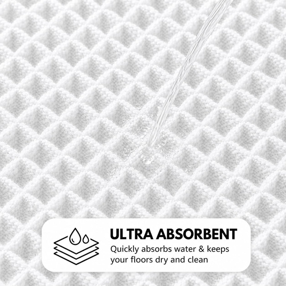 Waffle Weave Bath Mat 24 x 16 Inch, Ultra Soft Plush Absorbent Bathroom Rug, Anti-Skid Non-Slip Backing, Fast Dry, Machine Washable Bath Carpet for Shower, Tub, Floor, Spa, Hotel, Home Décor