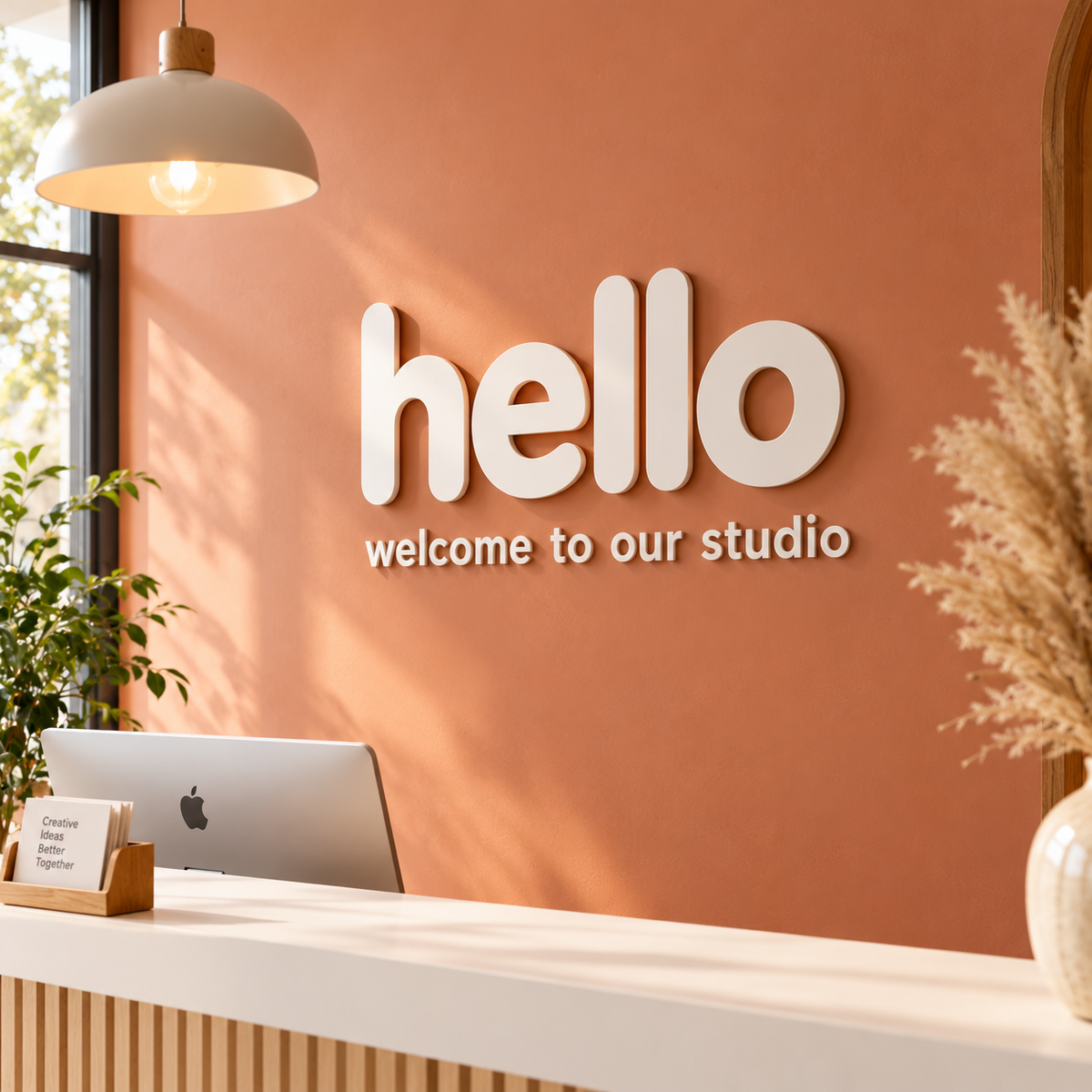 Welcome Hello 3D Acrylic Wall Sign – Reception
