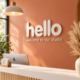 Welcome Hello 3D Acrylic Wall Sign – Reception