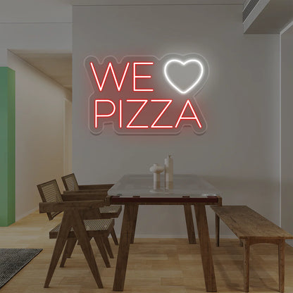 We Love Pizza Neon Signs | Ciao Bella & La Dolce Vita Restaurant Lights (24In x 18In)