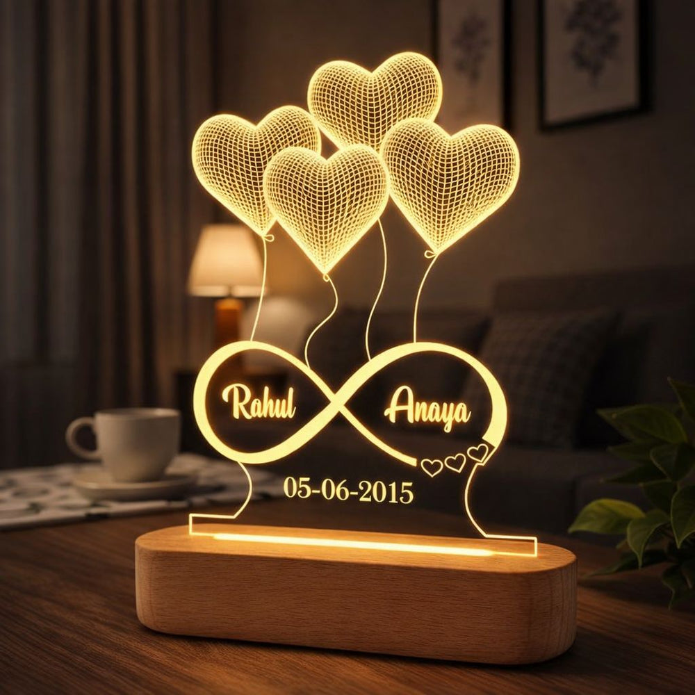 Eurotex Custom Couple Led Lamp for Couple And Gift