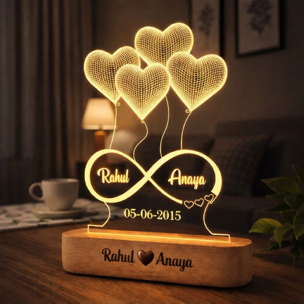 Eurotex Custom Couple Led Lamp for Couple And Gift