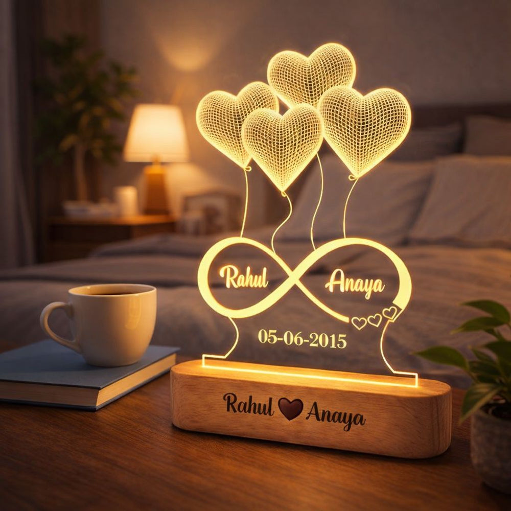 Eurotex Custom Couple Led Lamp for Couple And Gift