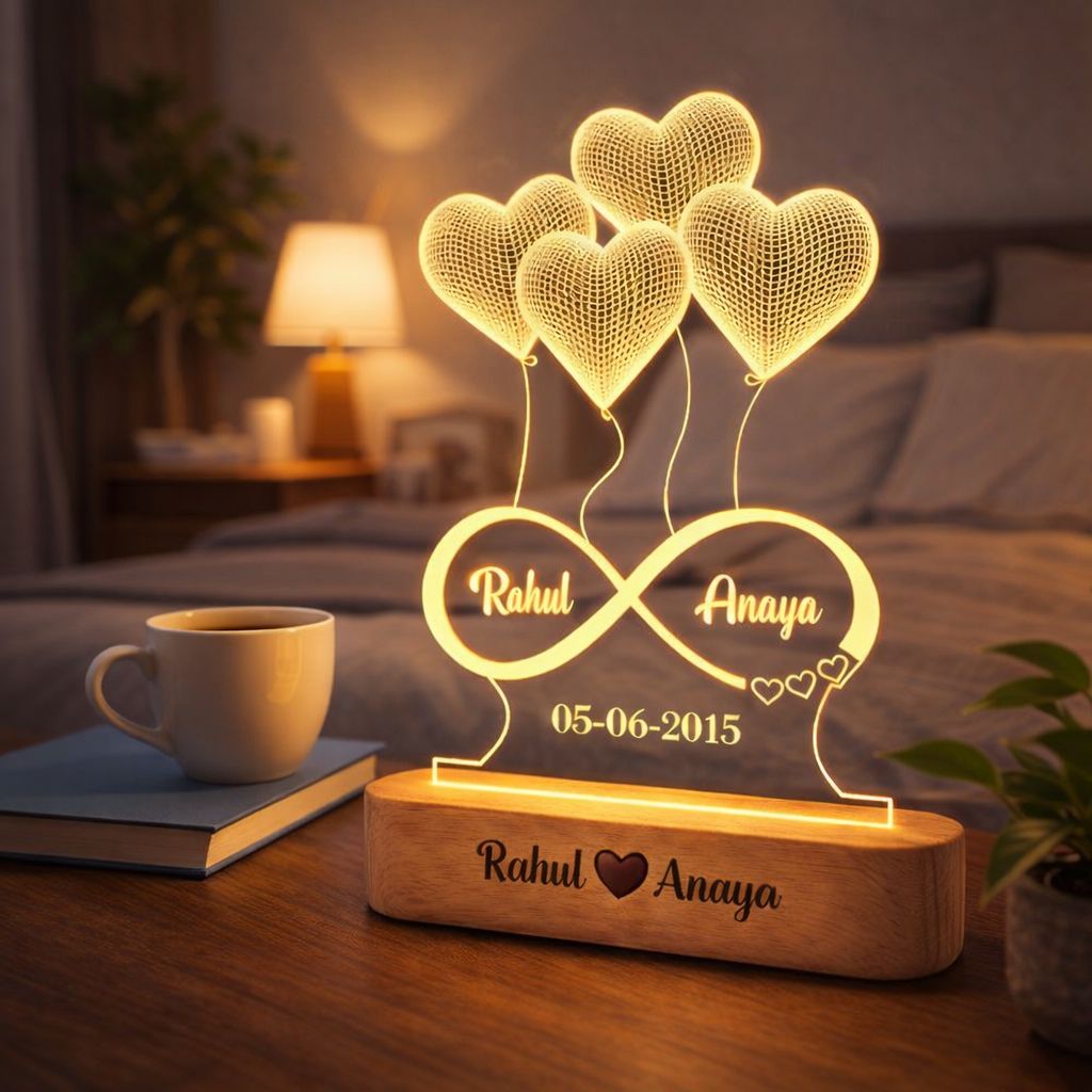 Eurotex Custom Couple Led Lamp for Couple And Gift