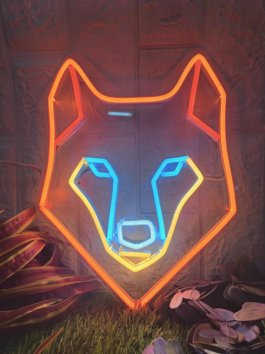 Neon Sign Board for Bedroom, Living Room, Gaming Room Decor, Gift for Birthday and Anniversary (Wolf Face)